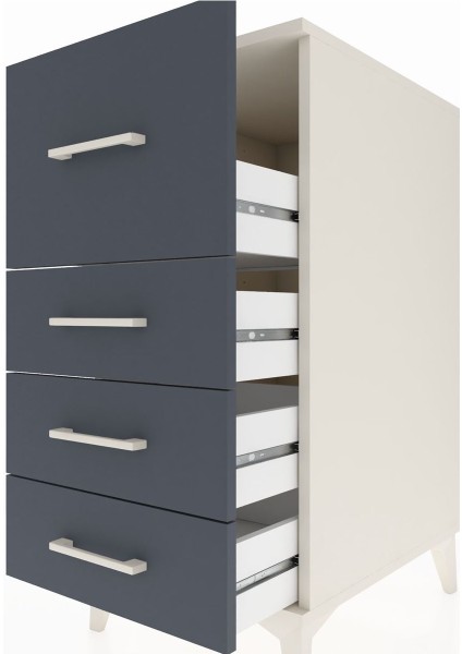 Kronos Komodin 4 Çekmeceli 44X59X96 Aytaşı-Antrasit indirimleri