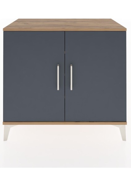 Hyperion Şifonyer 3 Raflı 2 Kapaklı 88X44X80 Çam-Antrasit