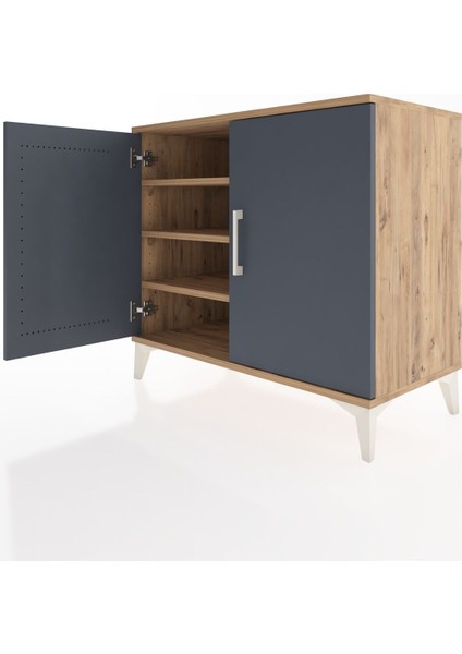 Hyperion Şifonyer 3 Raflı 2 Kapaklı 88X44X80 Çam-Antrasit fırsatları