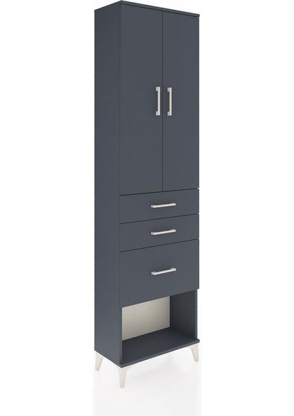 Arges Dolap 2 Raflı 3 Çekmeceli Tek Askılı 60X30X221 Antrasit-Antrasit fiyatları