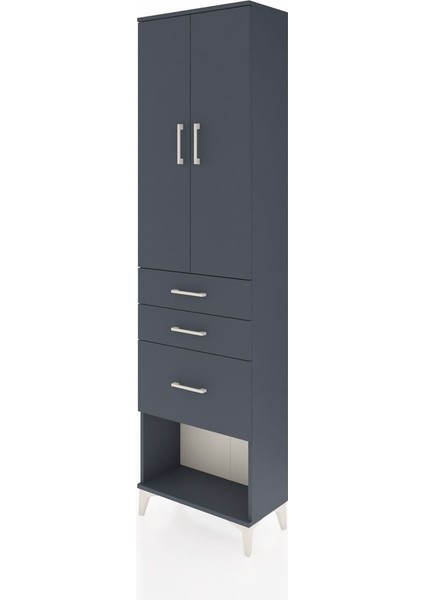 Arges Dolap 2 Raflı 3 Çekmeceli Tek Askılı 60X30X221 Antrasit-Antrasit modelleri