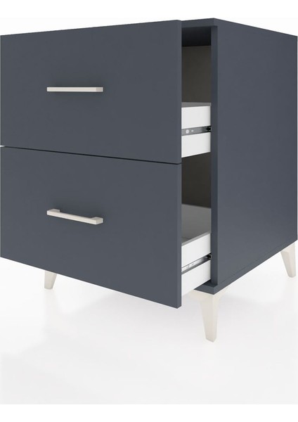 Kronos Komodin 2 Çekmeceli 60X59X80 Antrasit-Antrasit fırsatları