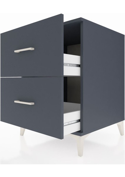 Kronos Komodin 2 Çekmeceli 60X59X80 Antrasit-Antrasit indirimleri