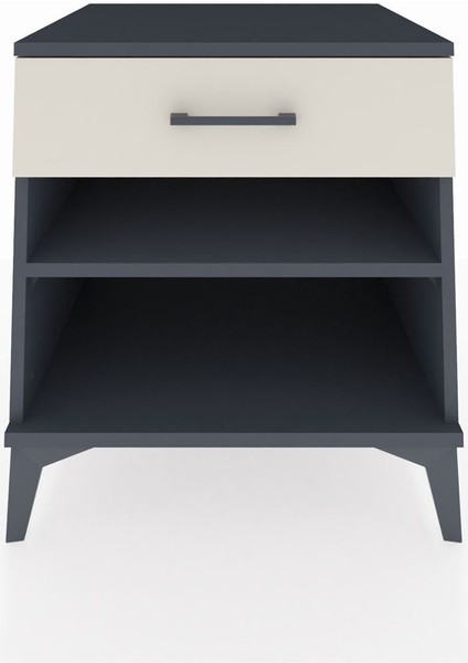 Kronos Komodin Tek Raflı Tek Çekmeceli 60X59X64 Antrasit-Aytaşı