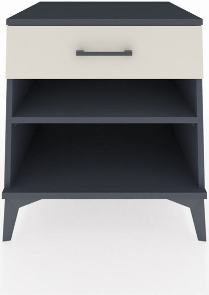 Kronos Komodin Tek Raflı Tek Çekmeceli 60X59X64 Antrasit-Aytaşı fiyatları