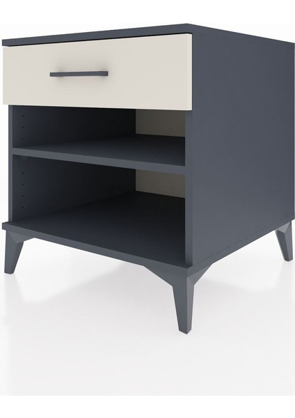 Kronos Komodin Tek Raflı Tek Çekmeceli 60X59X64 Antrasit-Aytaşı indirimleri