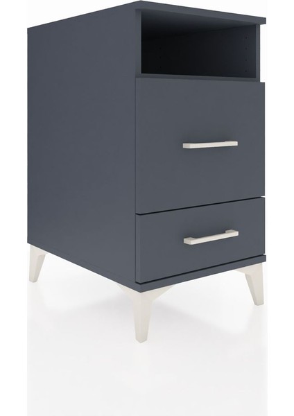 Kronos Komodin Tek Raflı 2 Çekmeceli 44X59X80 Antrasit-Antrasit fiyatları