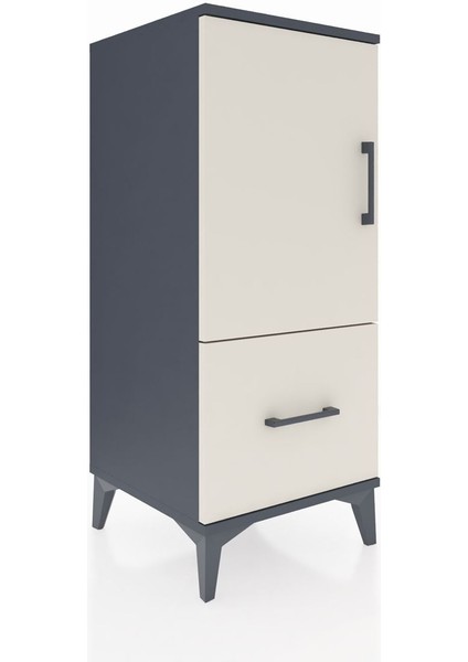 Hyperion Komodin 2 Raflı Tek Çekmeceli Tek Kapaklı 44X44X106 Antrasit-Aytaşı fiyatları