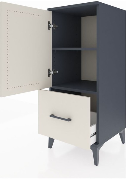 Hyperion Komodin 2 Raflı Tek Çekmeceli Tek Kapaklı 44X44X106 Antrasit-Aytaşı fırsatları