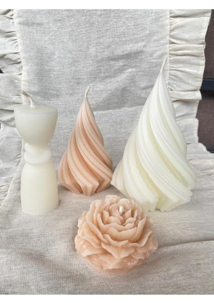 4lü Karışık Model Mum Seti Şakayık-Spiral-Düğüm Motifli indirimleri