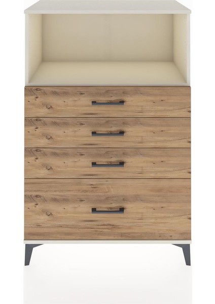 Hyperion Dolap Tek Raflı 4 Çekmeceli 88X44X134 Aytaşı-Çam