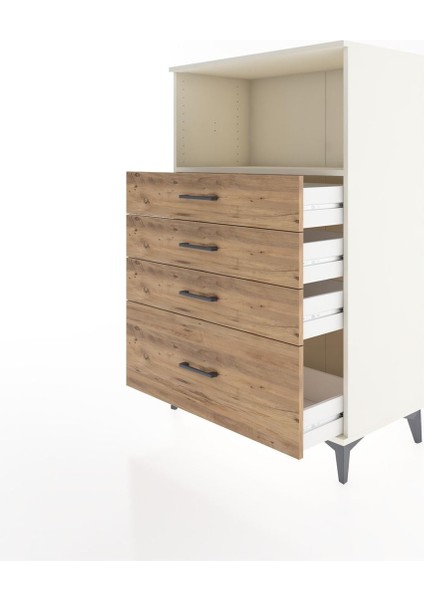 Hyperion Dolap Tek Raflı 4 Çekmeceli 88X44X134 Aytaşı-Çam fırsatları