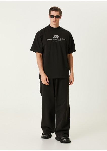 Siyah Gri Logo Baskılı T-Shirt fiyatları