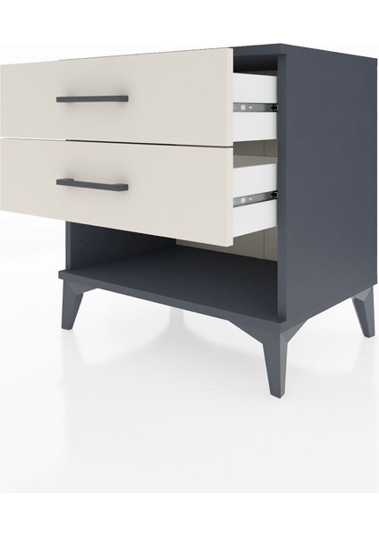 Hyperion Komodin 2 Çekmeceli 60X44X64 Antrasit-Aytaşı fırsatları