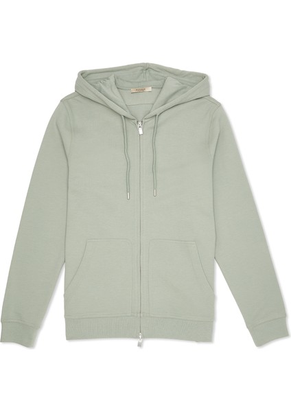 Su Yeşili Kapüşonlu Sweatshirt