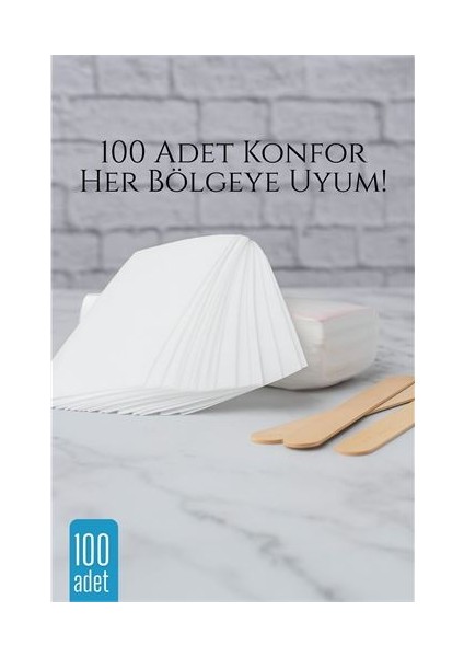 Modacar 100'LÜ Ağda Bezi Seti + Spatula | Her Bölgeye Uyumlu | Evde Pratik Tüy Alma Için