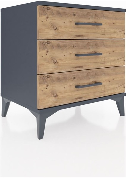 Hyperion Komodin 3 Çekmeceli 60X44X64 Antrasit-Çam fiyatları