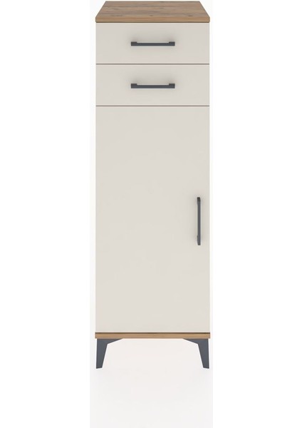 Hyperion Dolap 2 Raflı 2 Çekmeceli Tek Kapaklı 44X44X134 Çam-Aytaşı