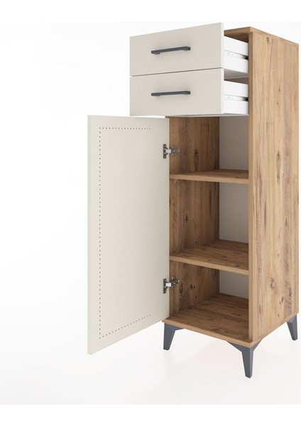 Hyperion Dolap 2 Raflı 2 Çekmeceli Tek Kapaklı 44X44X134 Çam-Aytaşı fırsatları