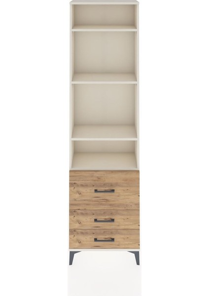 Arges Dolap 4 Raflı 3 Çekmeceli 60X30X221 Aytaşı-Çam