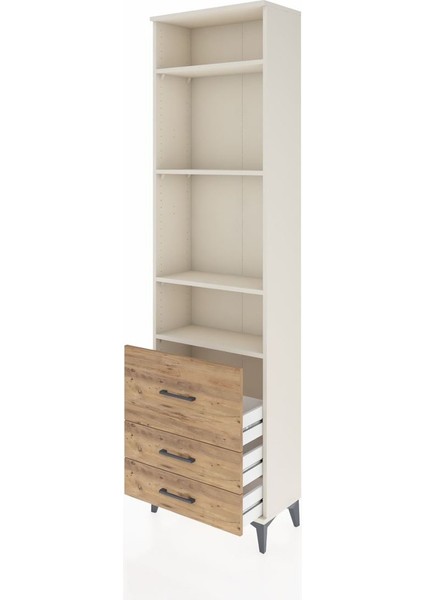 Arges Dolap 4 Raflı 3 Çekmeceli 60X30X221 Aytaşı-Çam fırsatları