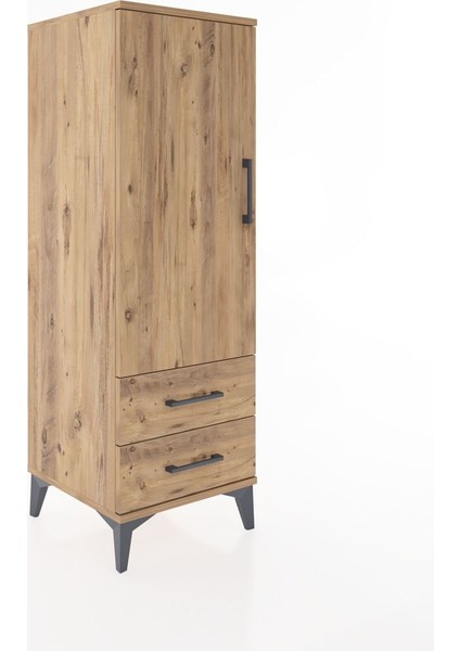 Hyperion Dolap Tek Raflı 2 Çekmeceli Tek Askılı 44X44X134 Çam-Çam fiyatları