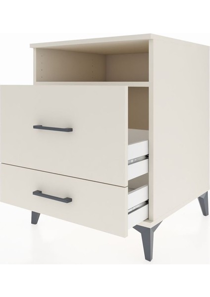 Kronos Komodin Tek Raflı 2 Çekmeceli 60X59X80 Aytaşı-Aytaşı fırsatları