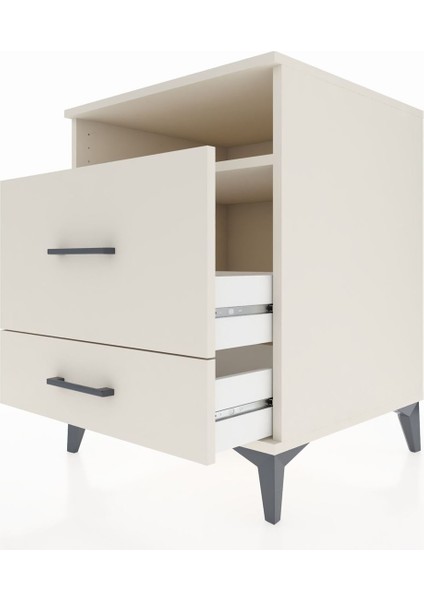 Kronos Komodin Tek Raflı 2 Çekmeceli 60X59X80 Aytaşı-Aytaşı indirimleri