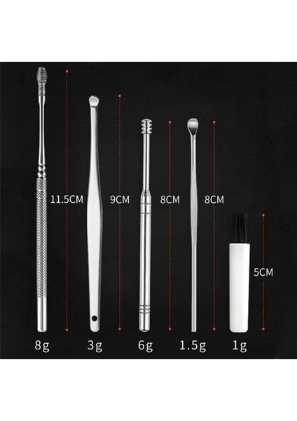 6 Parça Paslanmaz Çelik Kulak Balmumu Toplayıcı Çıkarıcı Temizleyici Bakımı Çubuk Seti modelleri