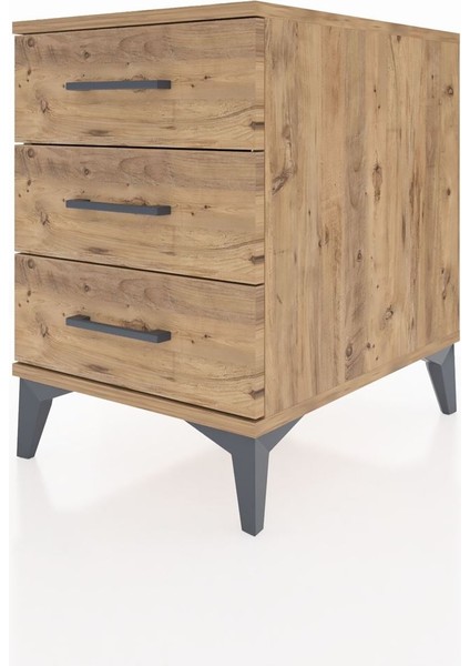 Kronos Komodin 3 Çekmeceli 44X59X64 Çam-Çam modelleri