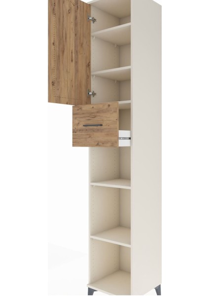 Hyperion Dolap 5 Raflı Tek Çekmeceli Tek Kapaklı 44X44X243 Aytaşı-Çam indirimleri