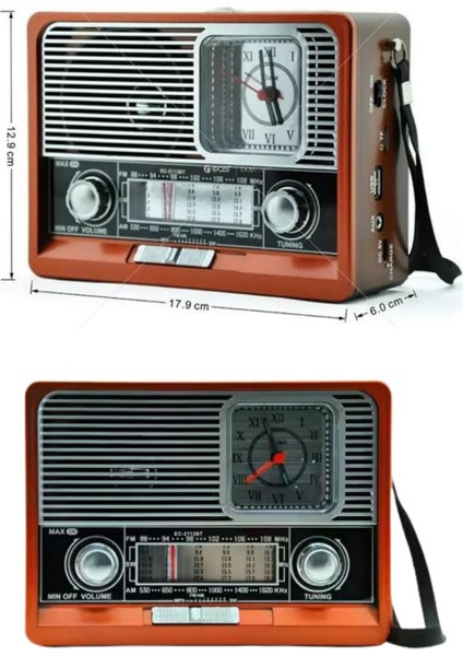 Wizard Nostaljik Vintage Radyo Taşınabilir Bluetooth Bağlantılı Hoparlör Radyo modelleri