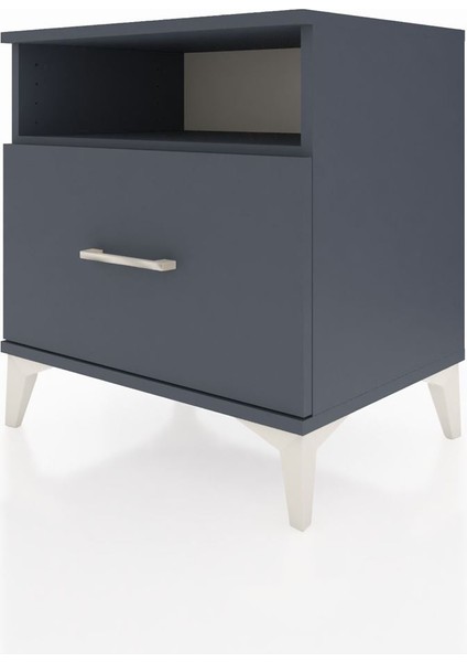 Hyperion Komodin Tek Raflı Tek Çekmeceli 60X44X64 Antrasit-Antrasit modelleri