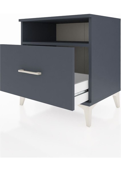 Hyperion Komodin Tek Raflı Tek Çekmeceli 60X44X64 Antrasit-Antrasit fırsatları
