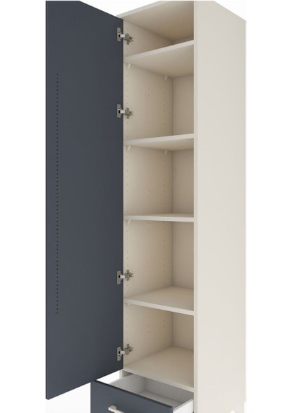 Hyperion Dolap 5 Raflı Tek Çekmeceli Tek Kapaklı 44X44X195 Aytaşı-Antrasit indirimleri