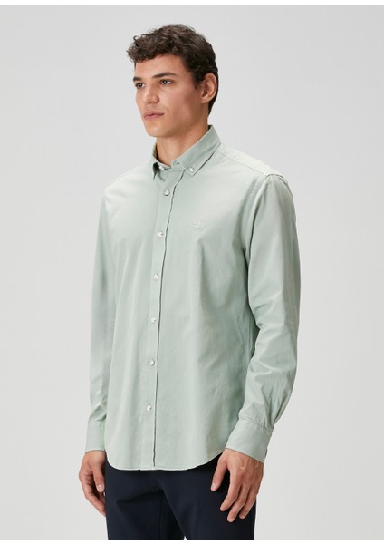 Comfort Fit Çağla Gabardin Doku Gömlek fırsatları