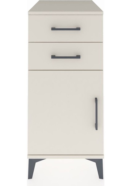 Kronos Komodin Tek Raflı 2 Çekmeceli Tek Kapaklı 44X59X96 Aytaşı-Aytaşı