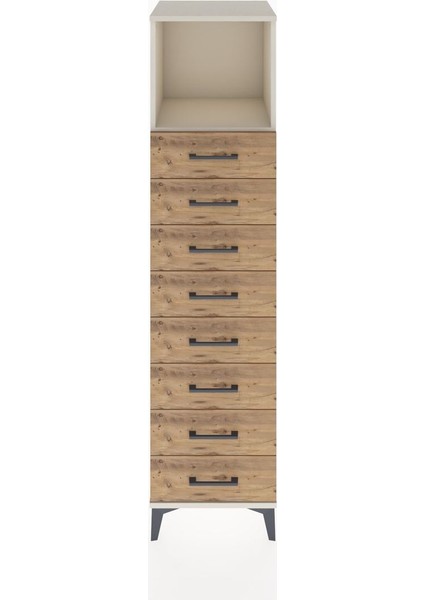 Hyperion Dolap Tek Raflı 8 Çekmeceli 44X44X182 Aytaşı-Çam