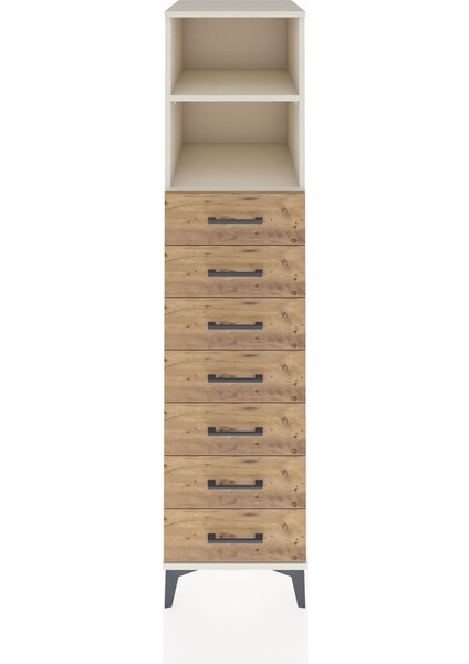 Kronos Dolap 2 Raflı 7 Çekmeceli 44X59X182 Aytaşı-Çam