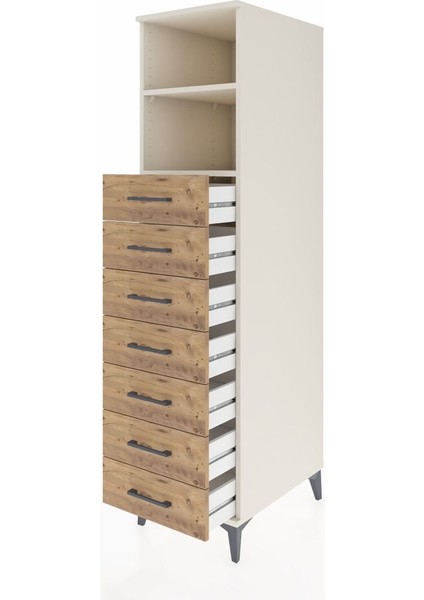 Kronos Dolap 2 Raflı 7 Çekmeceli 44X59X182 Aytaşı-Çam fırsatları