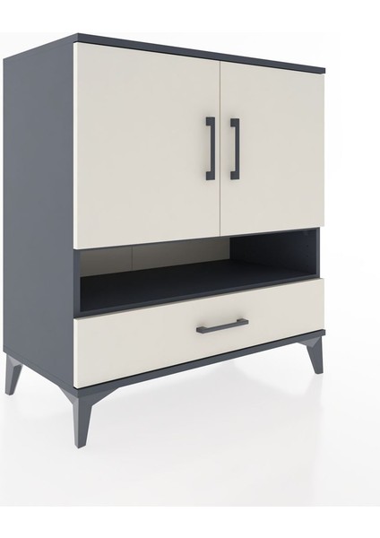 Hyperion Şifonyer 4 Raflı Tek Çekmeceli 2 Kapaklı 88X44X96 Antrasit-Aytaşı fiyatları