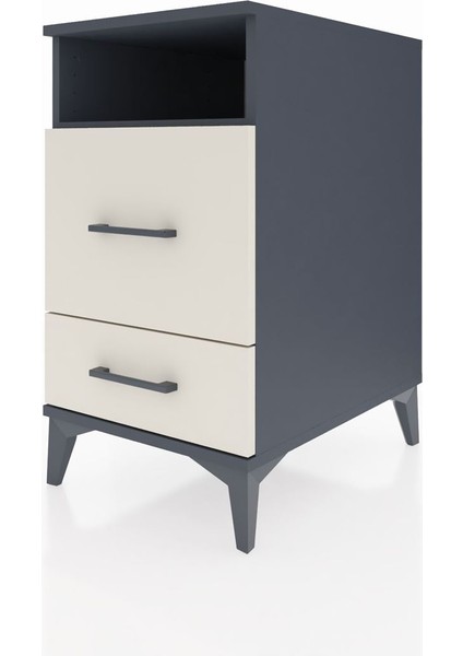 Kronos Komodin Tek Raflı 2 Çekmeceli 44X59X80 Antrasit-Aytaşı modelleri