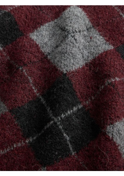 Erkek Kırmızı Brushed V Yaka Kazak modelleri