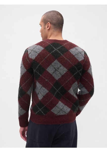 Erkek Kırmızı Brushed V Yaka Kazak fırsatları