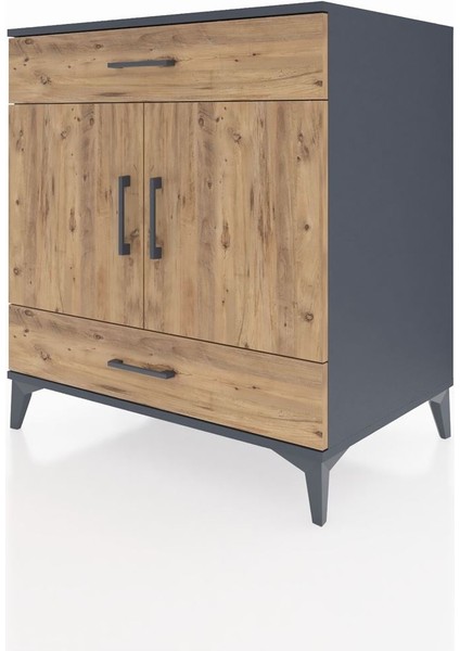 Kronos Şifonyer 2 Raflı 2 Çekmeceli 2 Kapaklı 88X59X96 Antrasit-Çam modelleri