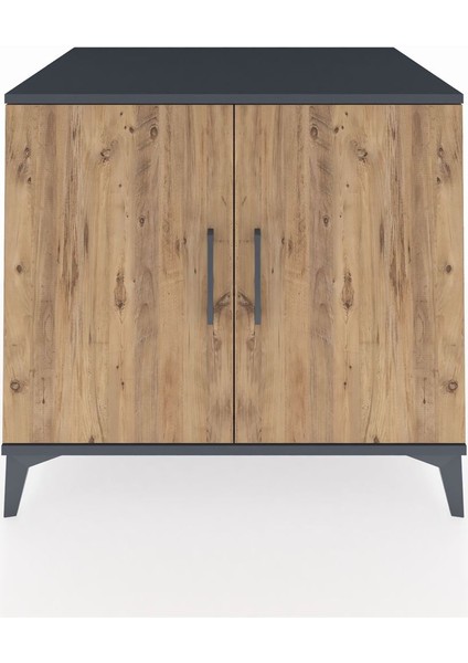 Kronos Şifonyer Tek Raflı 2 Kapaklı 88X59X80 Antrasit-Çam