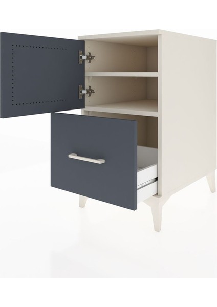 Kronos Komodin 2 Raflı Tek Çekmeceli Tek Kapaklı 44X59X80 Aytaşı-Antrasit fırsatları