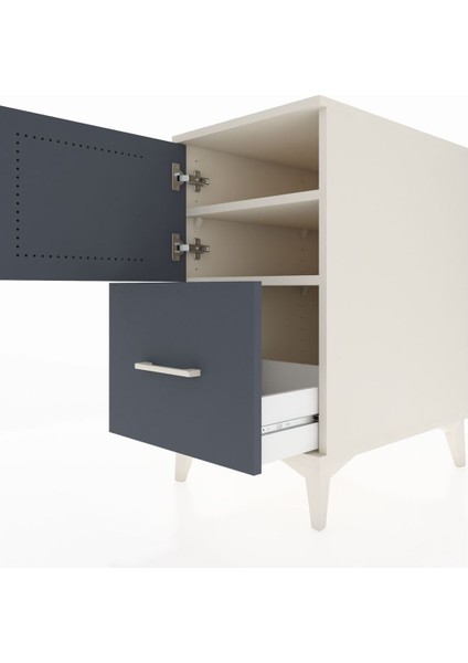 Kronos Komodin 2 Raflı Tek Çekmeceli Tek Kapaklı 44X59X80 Aytaşı-Antrasit indirimleri