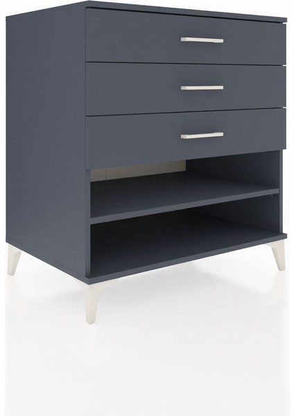 Kronos Şifonyer Tek Raflı 3 Çekmeceli 88X59X96 Antrasit-Antrasit fiyatları