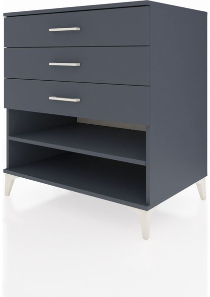 Kronos Şifonyer Tek Raflı 3 Çekmeceli 88X59X96 Antrasit-Antrasit modelleri